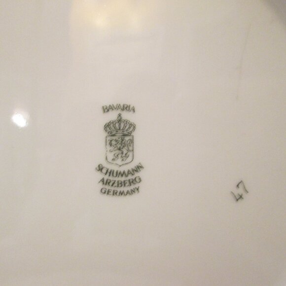 (3) Schumann Arzbery Germany handpainted salad fruit plates circa 1940s fine por - Picture 6 of 8